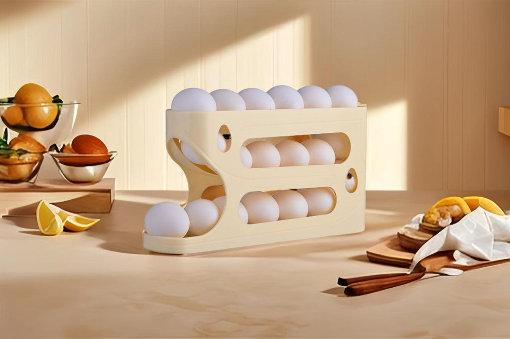 Rolling Egg & Lemon Dispenser – 18–24 Eggs | Fridge Organizer