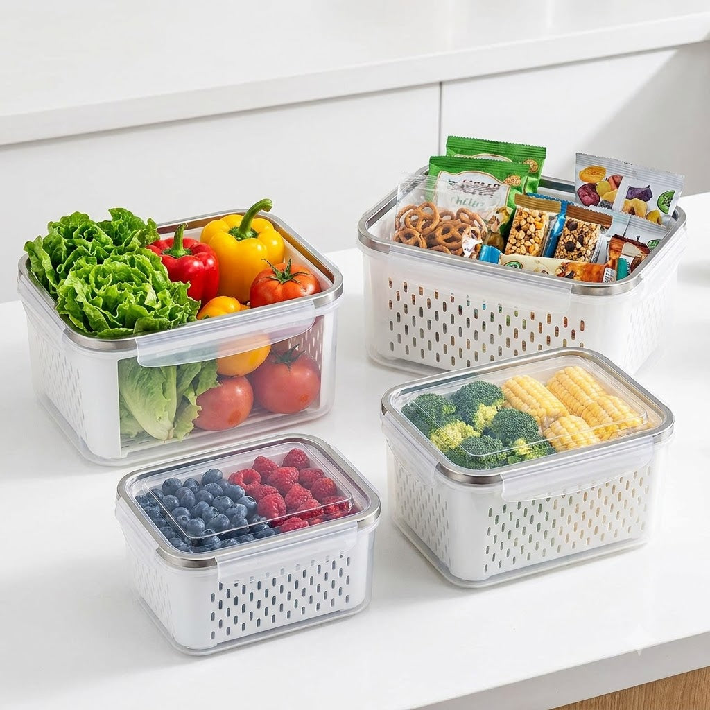Fridge Storage Containers – Pack of 2 | Refrigerator Organize