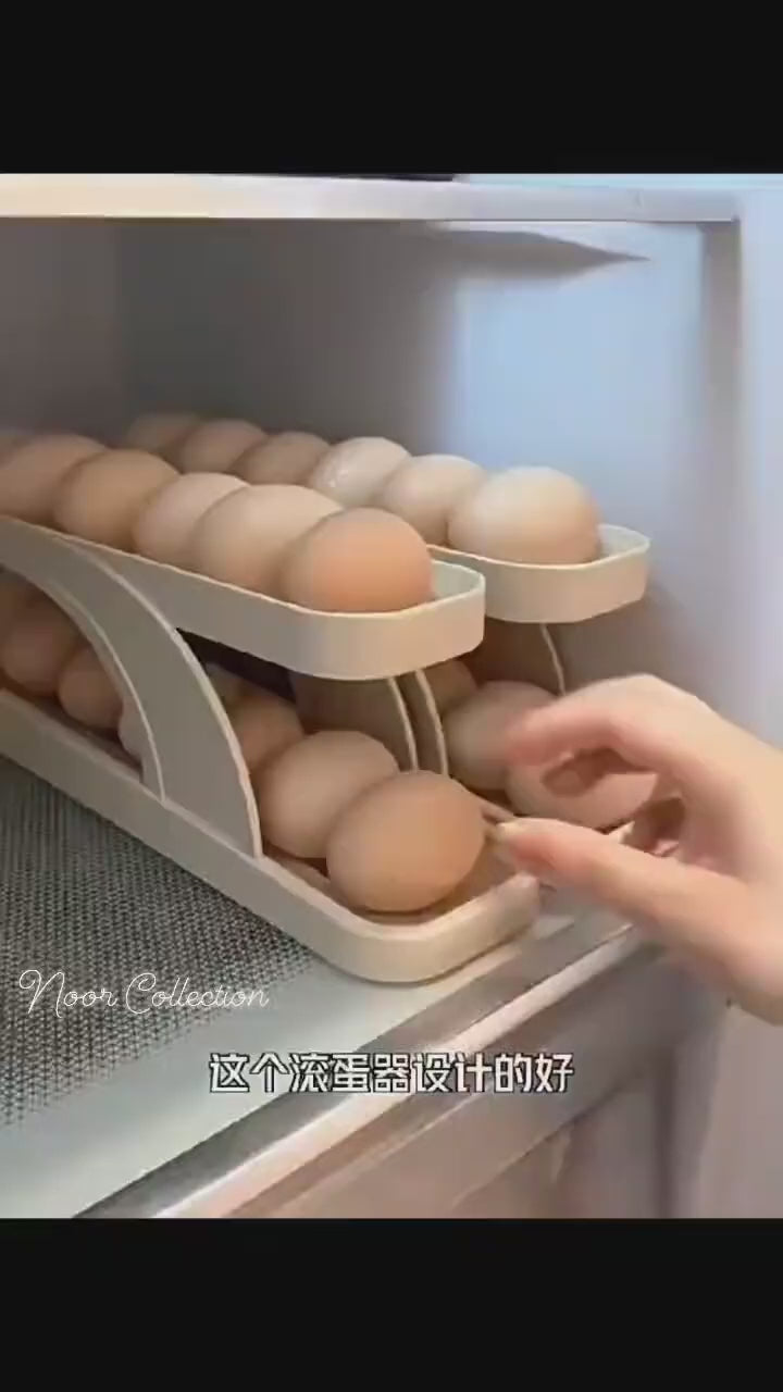 Rolling Egg & Lemon Dispenser – 18–24 Eggs | Fridge Organizer